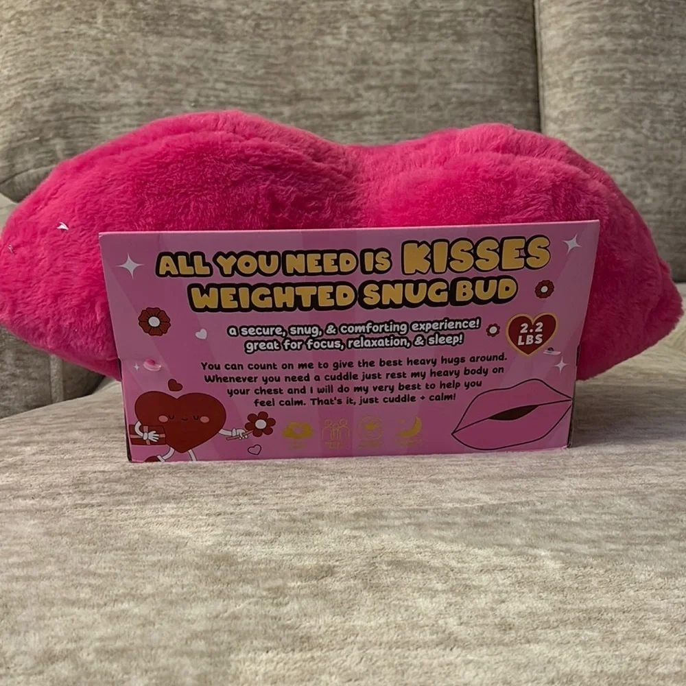 Kisses Weighted Snug Bud Pink Plush Toy